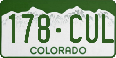 CO license plate 178CUL