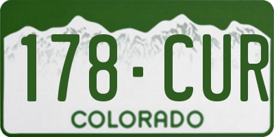 CO license plate 178CUR