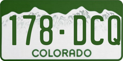 CO license plate 178DCQ