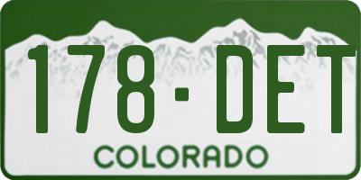 CO license plate 178DET