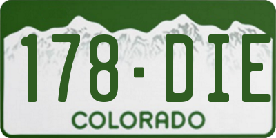 CO license plate 178DIE