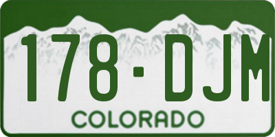 CO license plate 178DJM