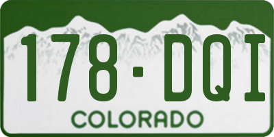 CO license plate 178DQI