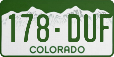 CO license plate 178DUF