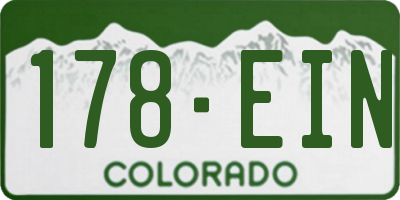 CO license plate 178EIN