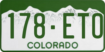 CO license plate 178ETO
