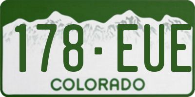 CO license plate 178EUE