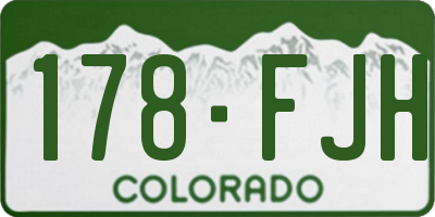CO license plate 178FJH