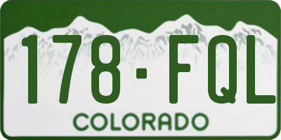 CO license plate 178FQL