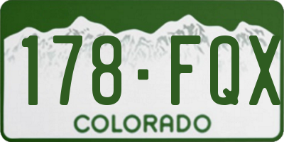 CO license plate 178FQX