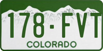 CO license plate 178FVT