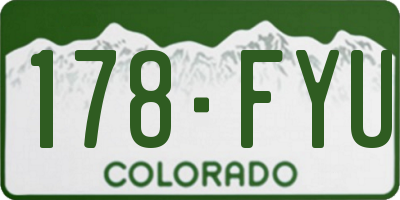 CO license plate 178FYU