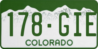 CO license plate 178GIE