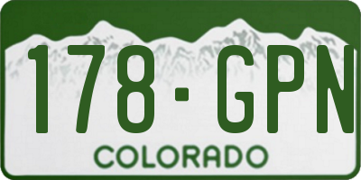 CO license plate 178GPN