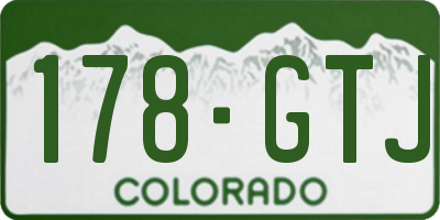 CO license plate 178GTJ