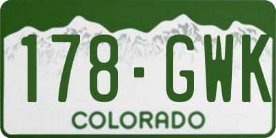 CO license plate 178GWK