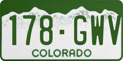 CO license plate 178GWV