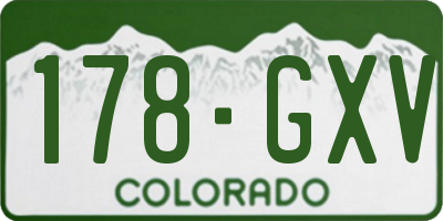 CO license plate 178GXV