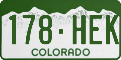 CO license plate 178HEK