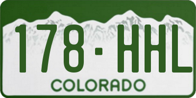 CO license plate 178HHL