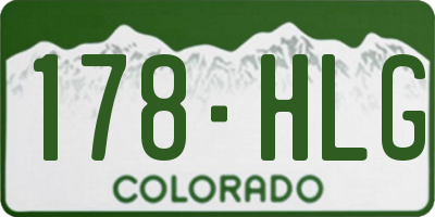 CO license plate 178HLG