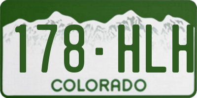 CO license plate 178HLH