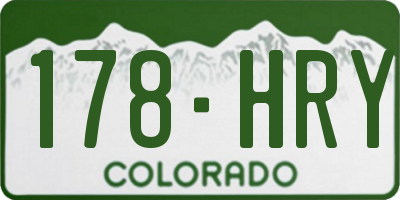 CO license plate 178HRY