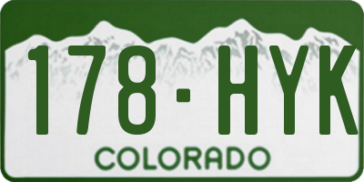 CO license plate 178HYK