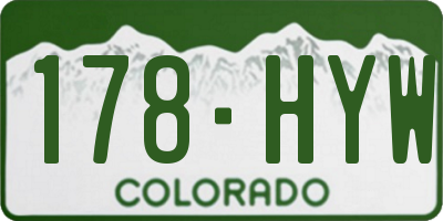 CO license plate 178HYW