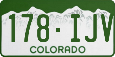 CO license plate 178IJV