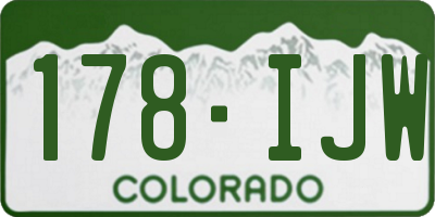 CO license plate 178IJW