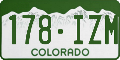 CO license plate 178IZM