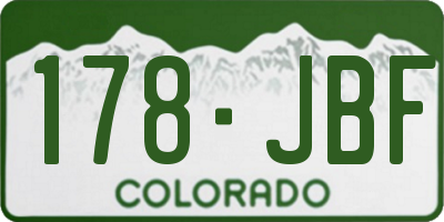 CO license plate 178JBF