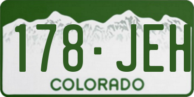 CO license plate 178JEH