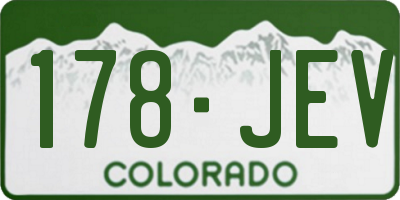 CO license plate 178JEV