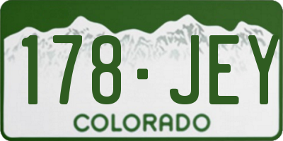 CO license plate 178JEY