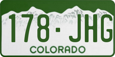 CO license plate 178JHG