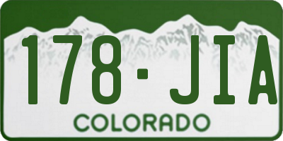 CO license plate 178JIA