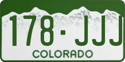 CO license plate 178JJJ