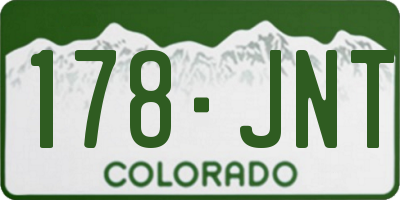 CO license plate 178JNT