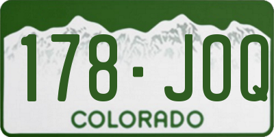 CO license plate 178JOQ