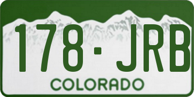 CO license plate 178JRB