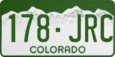 CO license plate 178JRC