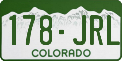 CO license plate 178JRL