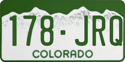 CO license plate 178JRQ