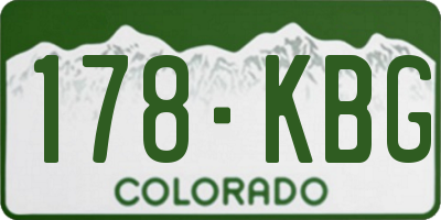 CO license plate 178KBG