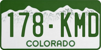 CO license plate 178KMD