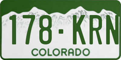 CO license plate 178KRN