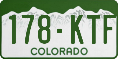 CO license plate 178KTF