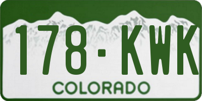 CO license plate 178KWK